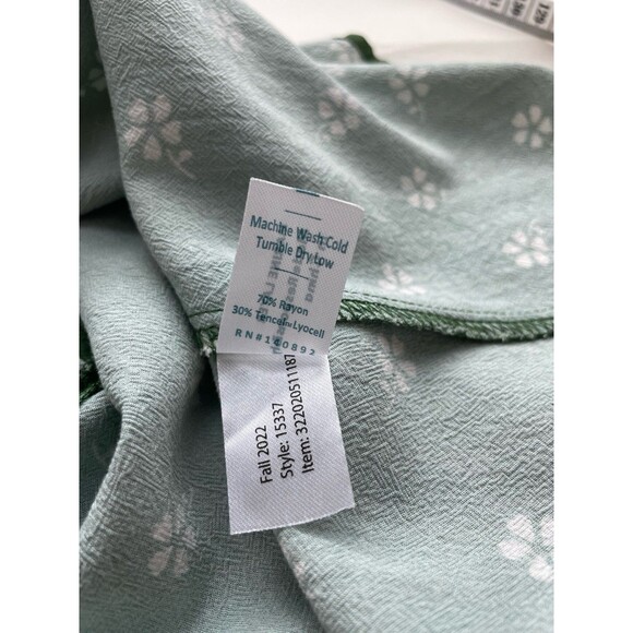 Marine Layer Womens Bonnie Mini Skirt Size 2 Green Soft & Flowy Back Zip Flirty - Picture 7 of 8